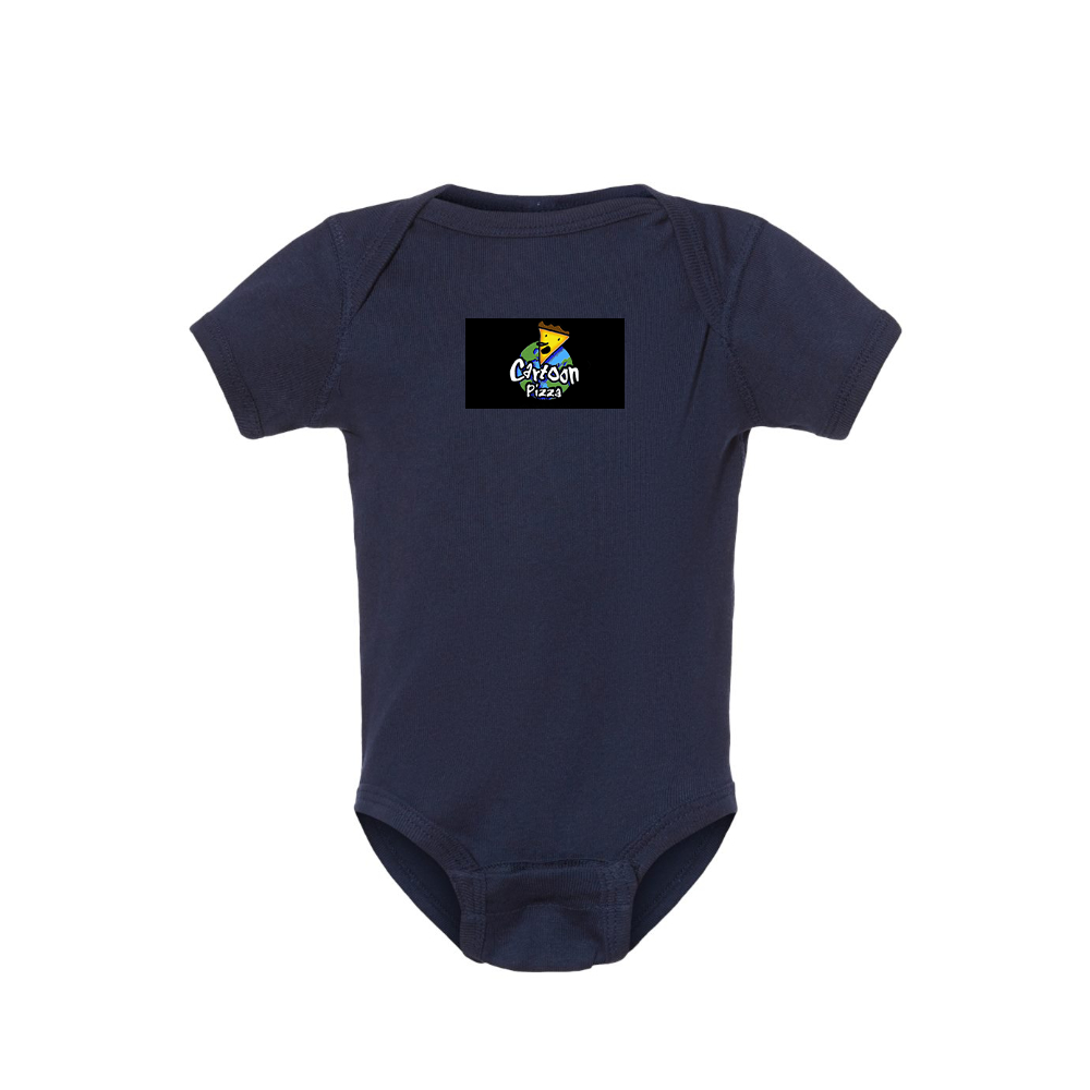 Cartoon Pizza Logo Baby Romper Onesie