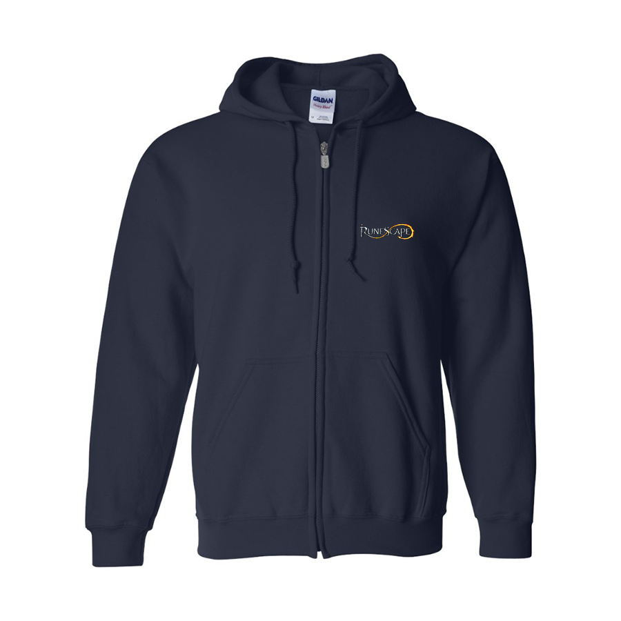 Men's Runescape Logo Gildan  Heavy Blend Full Zip Hooded Sweatshirt