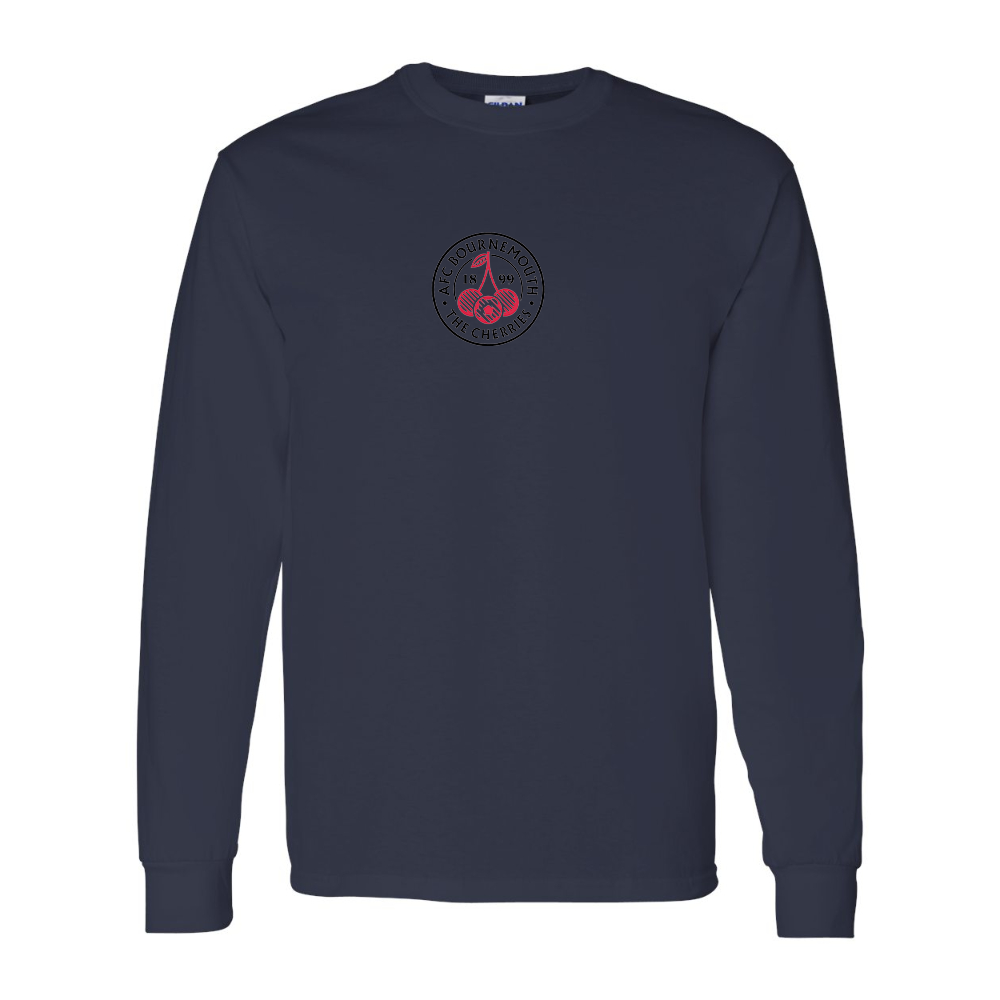 Men's AFC Bournemouth Soccer Logo Gildan Heavy Cotton Long Sleeve T-Shirt