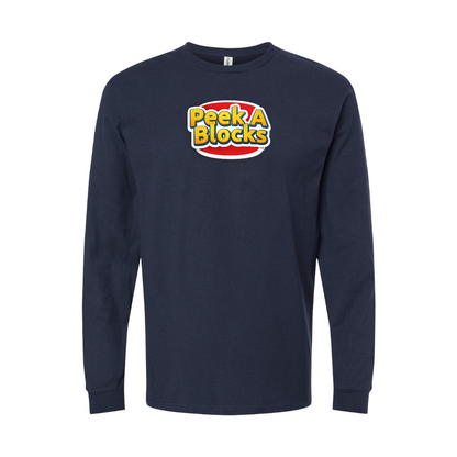 Youth Peek A Blocks Logo Cotton Long Sleeve T-Shirt