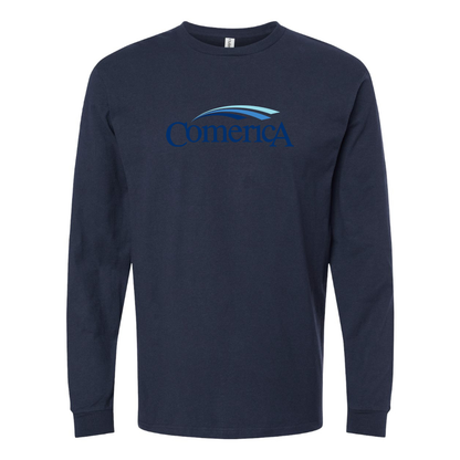 Men's Comerica Logo Cotton Long Sleeve T-Shirt