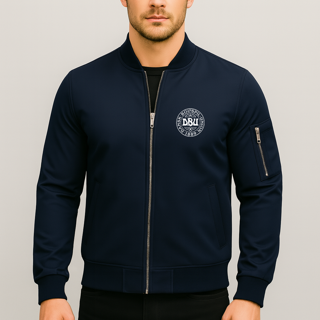 Men's Denmark Soccer Lightweight Bomber Jacket - Navy