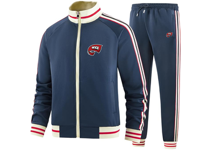 Men's Western Kentucky Hilltoppers Tracksuit with Bold Striped Accents and Zippered Front Athletic Wear