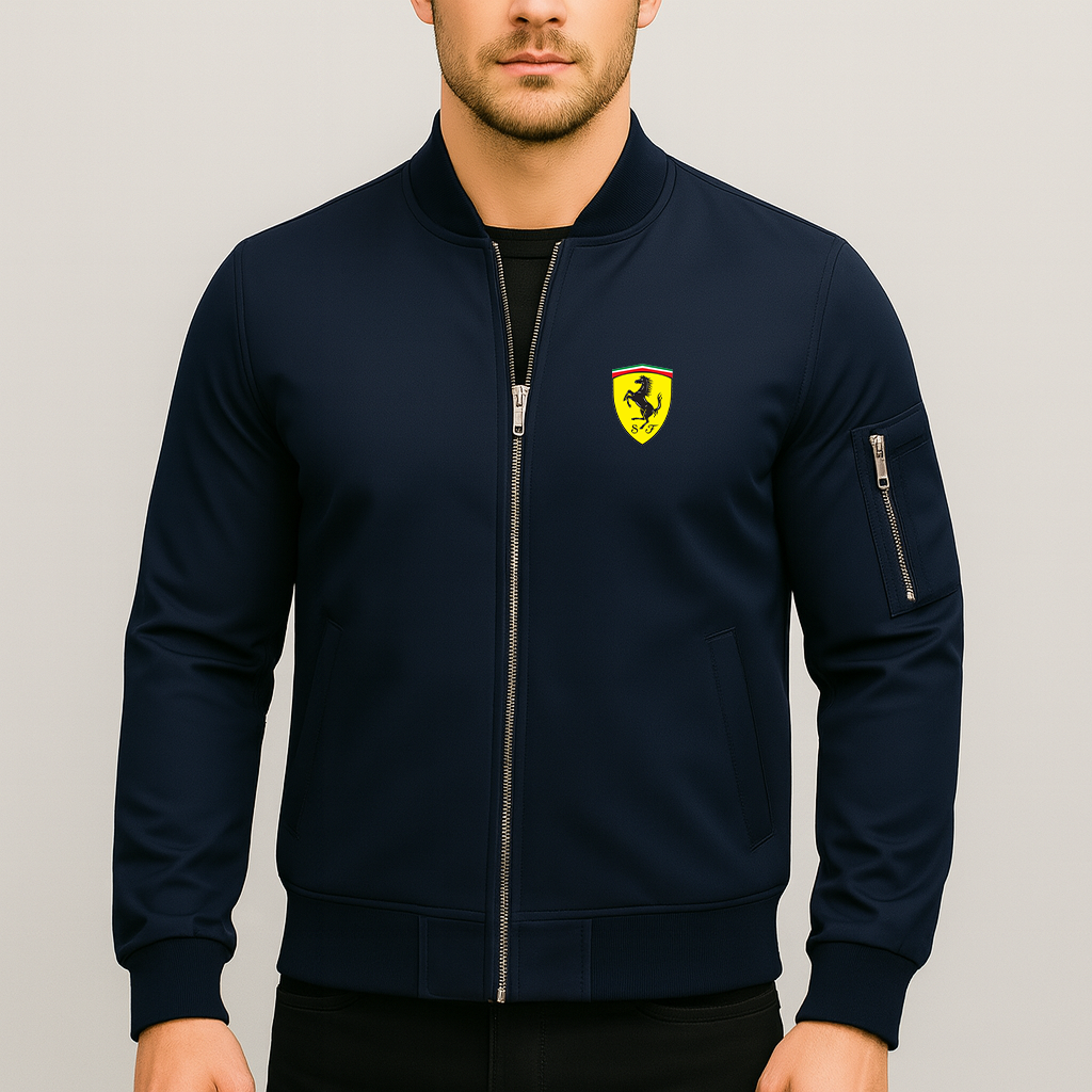 Men’s Ferrari Motorsport Car Lightweight Bomber Jacket - Navy