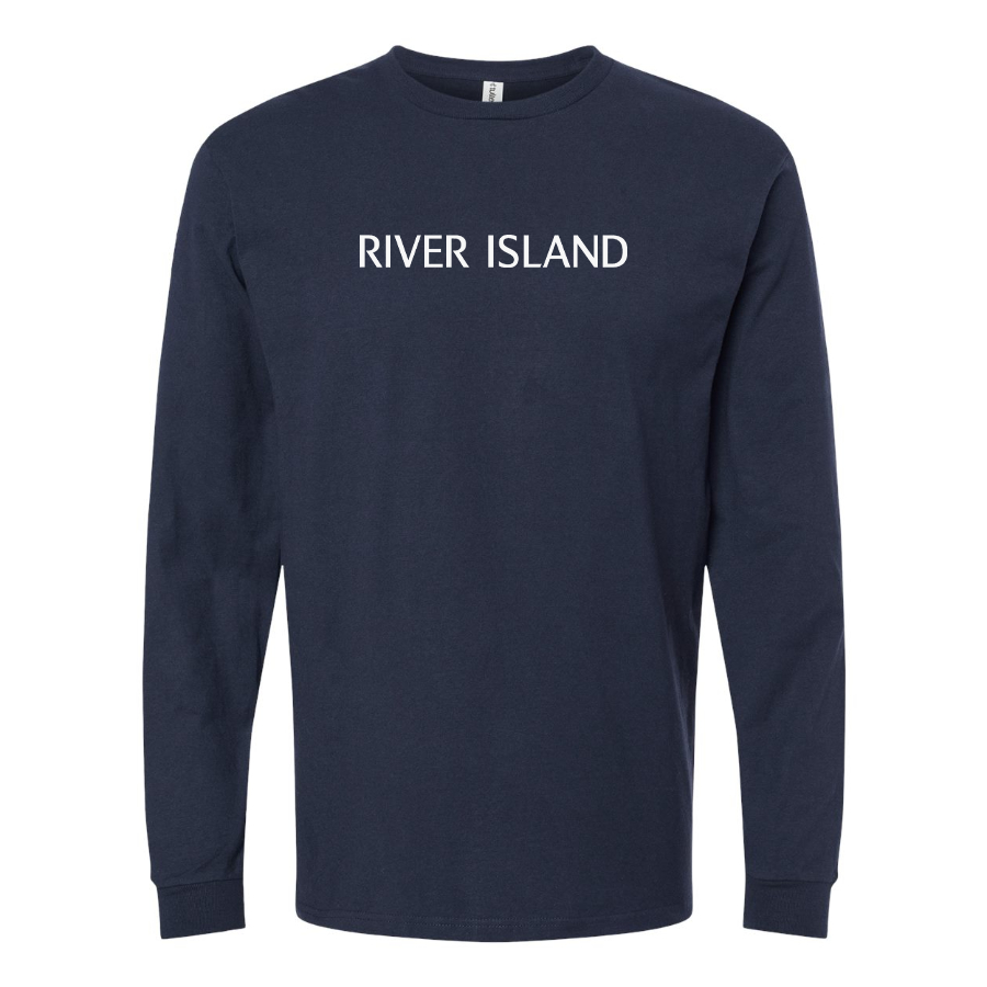 Men's River Island   Logo  Cotton Long Sleeve T-Shirt