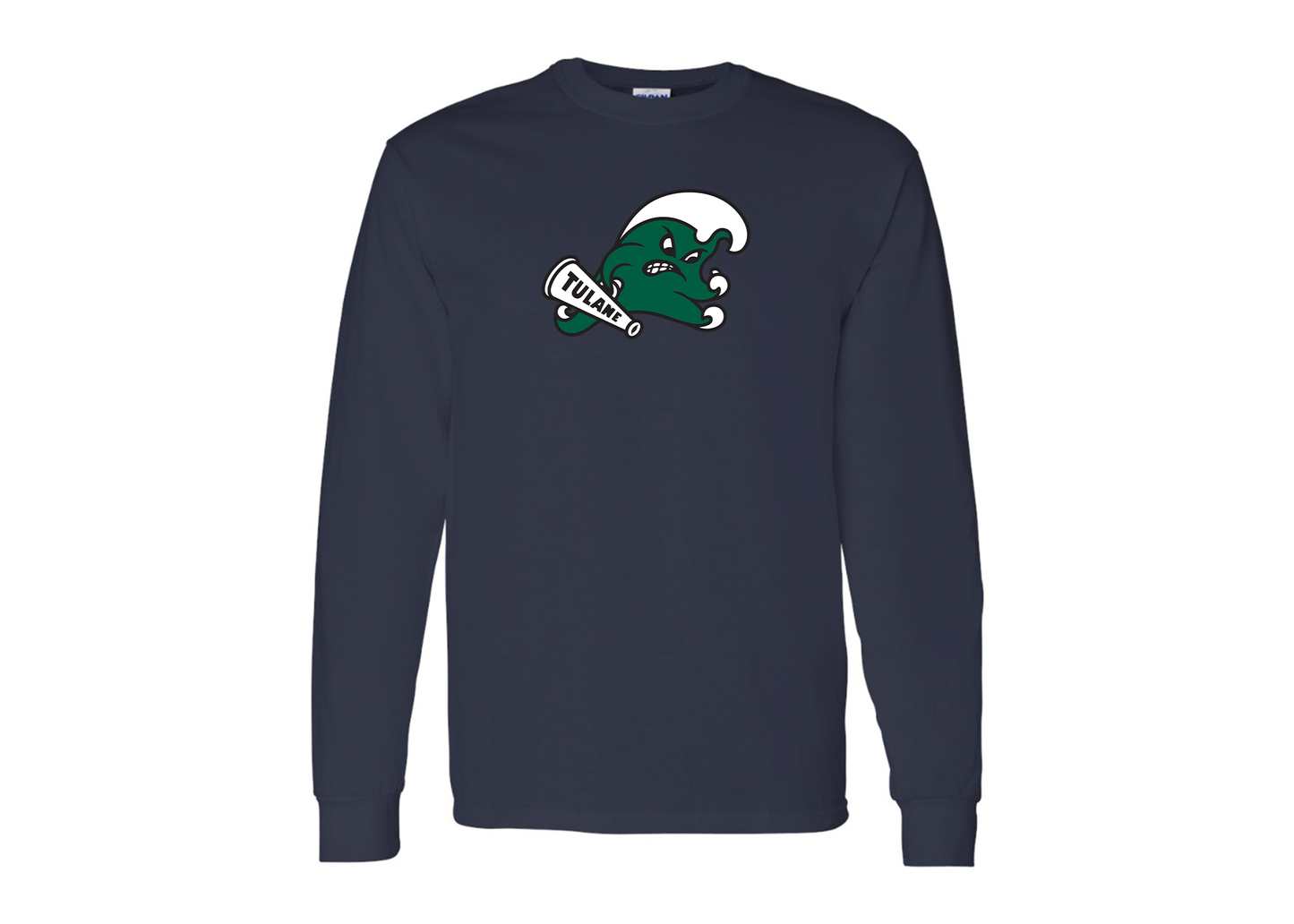 Men's Tulane Green Wave Gildan Heavy Cotton Long Sleeve T-Shirt