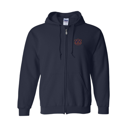 Men's  Auburn Tigers  Gildan  Heavy Blend Full Zip Hooded Sweatshirt