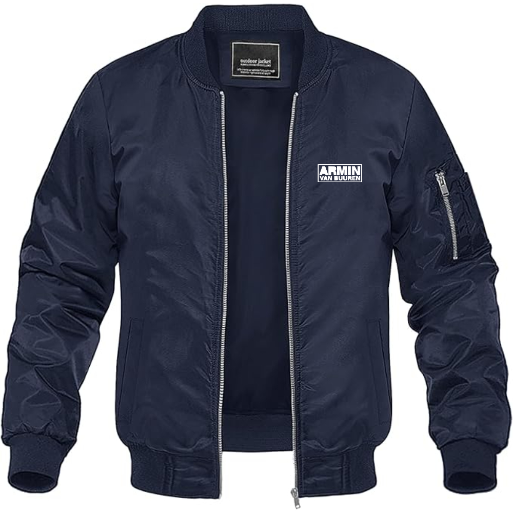 Men's Armin Van Buuren Logo Lightweight Bomber Jacket Windbreaker Softshell Varsity Jacket Coat