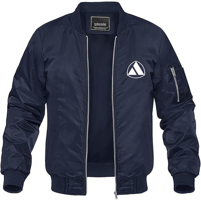 Men's Autobianchi Logo Lightweight Bomber Jacket Windbreaker Softshell Varsity Jacket Coat