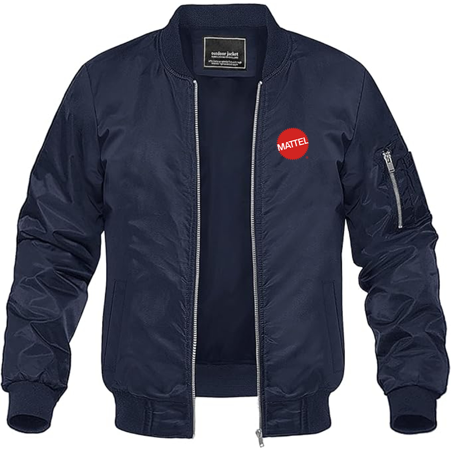 Men's  Mattel  Logo Lightweight Bomber Jacket Windbreaker Softshell Varsity Jacket Coat