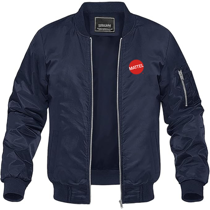 Men's  Mattel  Logo Lightweight Bomber Jacket Windbreaker Softshell Varsity Jacket Coat