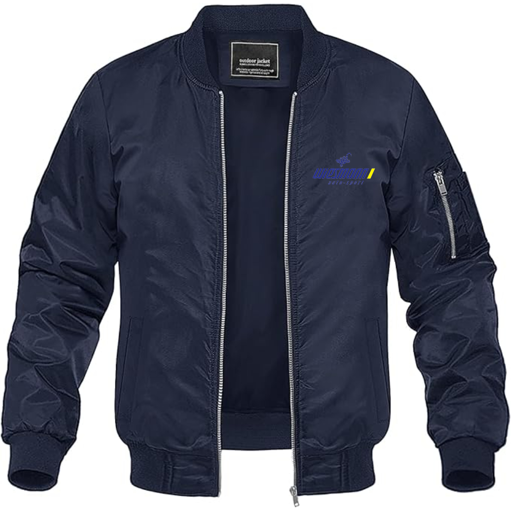 Men's Wiesmann Logo Lightweight Bomber Jacket Windbreaker Softshell Varsity Jacket Coat