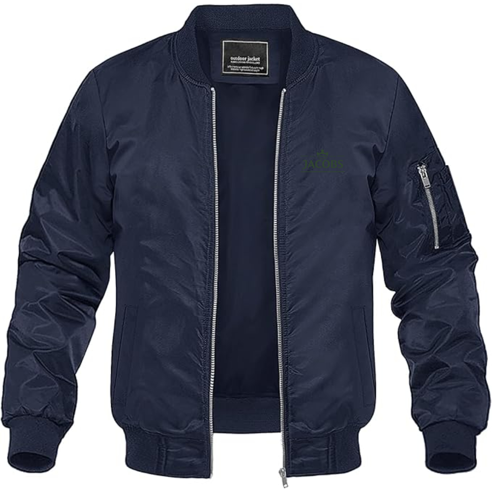 Men's Jacobs Logo Lightweight Bomber Jacket Windbreaker Softshell Varsity Jacket Coat