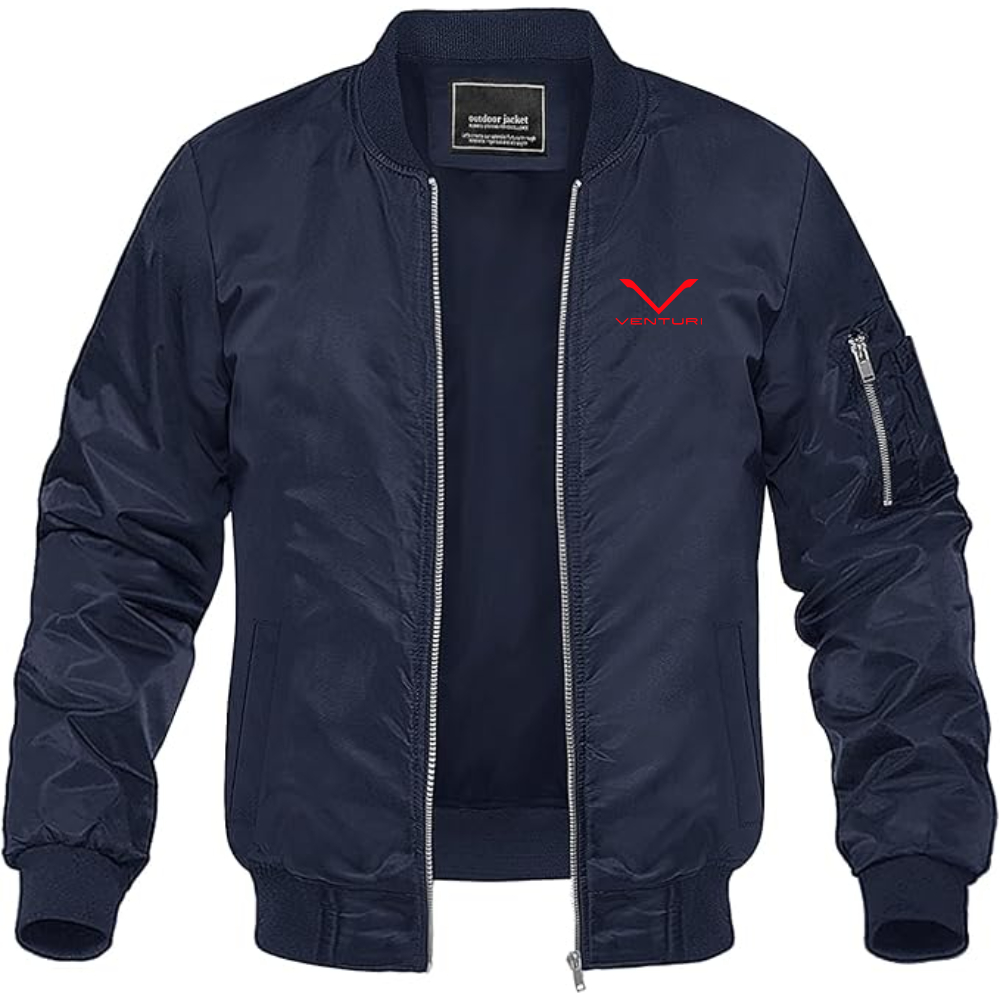 Men's Venturi Logo Lightweight Bomber Jacket Windbreaker Softshell Varsity Jacket Coat