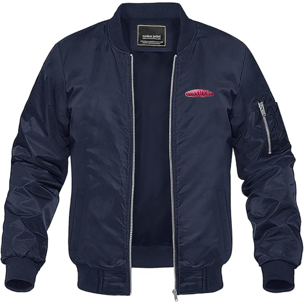 Men's Connaught Motor Company Logo Lightweight Bomber Jacket Windbreaker Softshell Varsity Jacket Coat