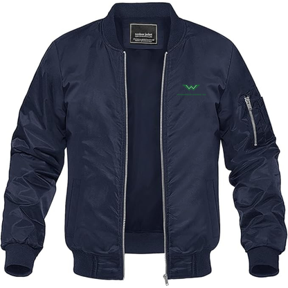 Men's Wanderer Werke Logo Lightweight Bomber Jacket Windbreaker Softshell Varsity Jacket Coat