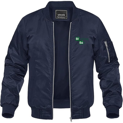 Men's Breaking Bad Logo Lightweight Bomber Jacket Windbreaker Softshell Varsity Jacket Coat
