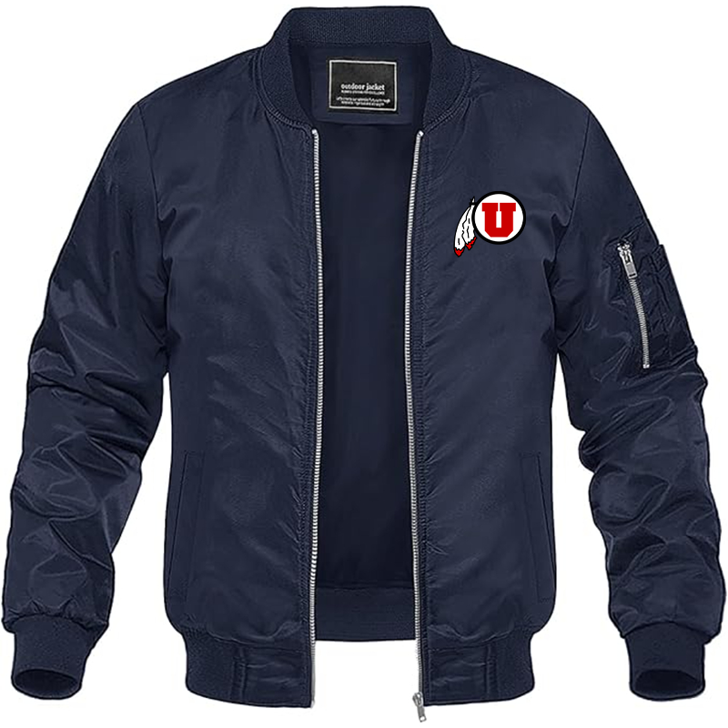 Men's Utah Utes Lightweight Bomber Jacket - Navy
