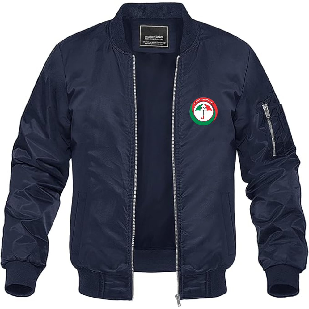 Men's   PDP  Logo  Lightweight Bomber Jacket Windbreaker Softshell Varsity Jacket Coat