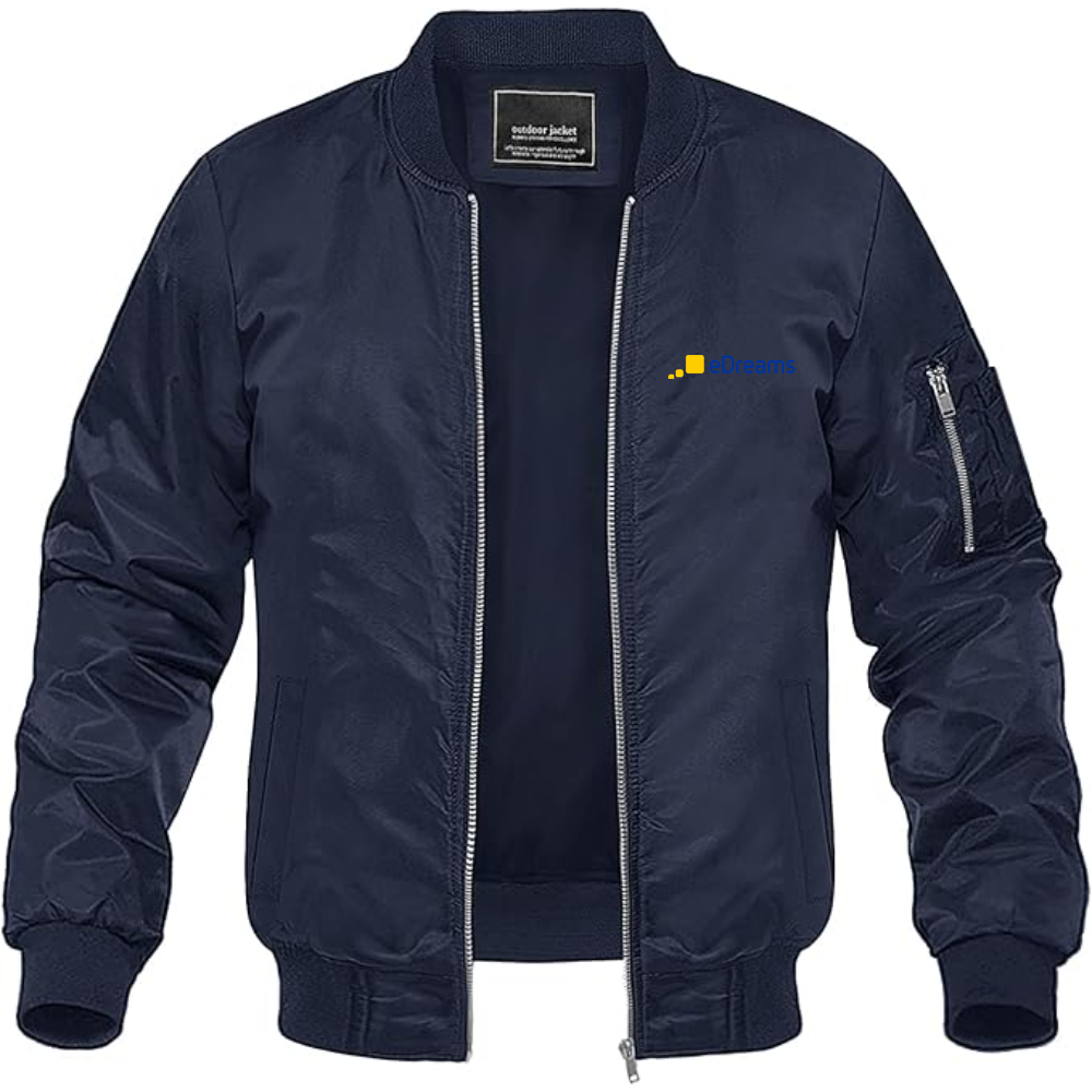 Men's Edreams Logo Lightweight Bomber Jacket Windbreaker Softshell Varsity Jacket Coat