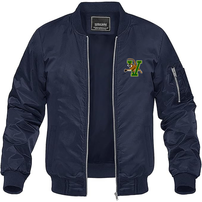 Men's Vermont Catamounts Lightweight Bomber Jacket - Navy
