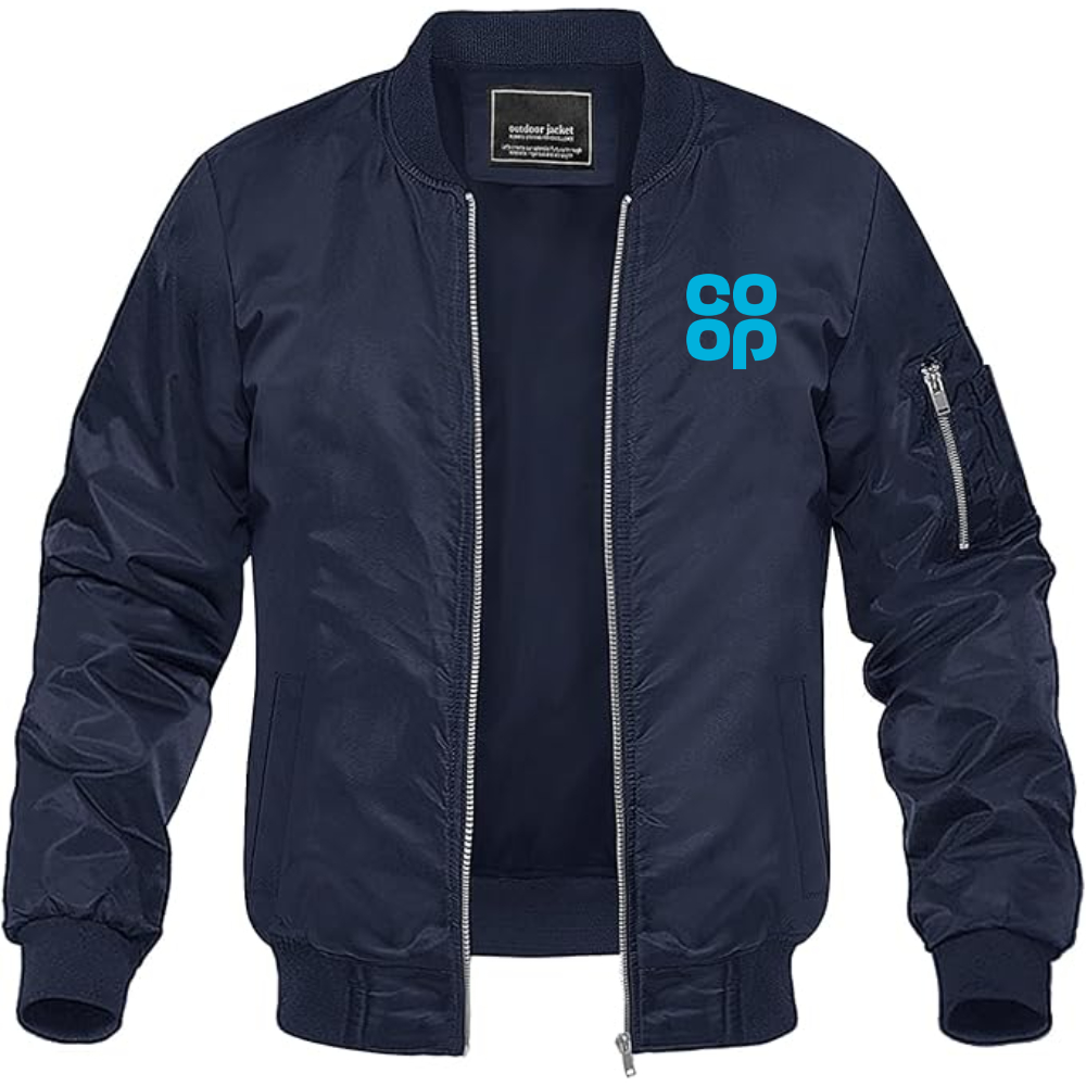 Men's CoOp Lightweight Bomber Jacket Windbreaker Softshell Varsity Jacket Coat