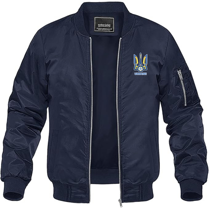 Men's Ukraine National Football Soccer Team Lightweight Bomber Jacket - Navy