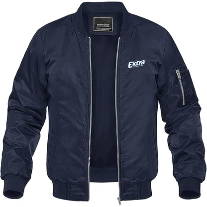 Men's Extra Gum Logo Lightweight Bomber Jacket Windbreaker Softshell Varsity Jacket Coat