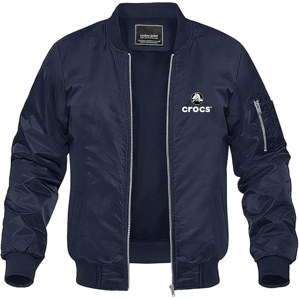 Men's Crocs Logo Lightweight Bomber Jacket Windbreaker Softshell Varsity Jacket Coat