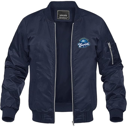 Men's Asheville Tourists Logo Lightweight Bomber Jacket Windbreaker Softshell Varsity Jacket Coat