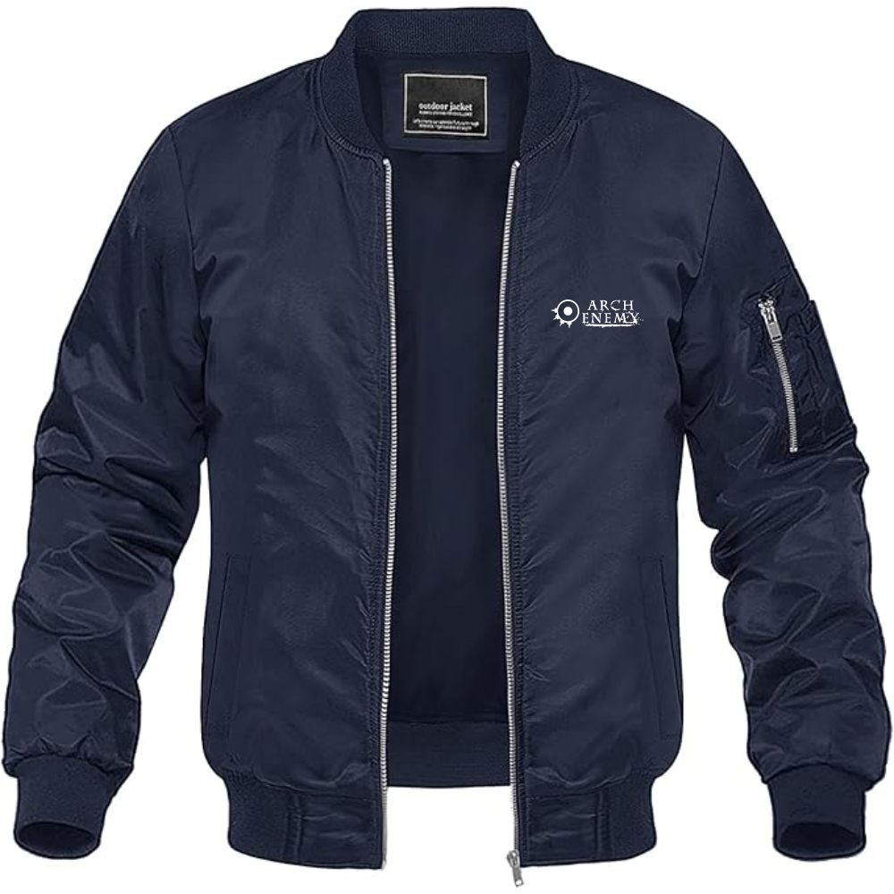 Men's Arch Enemy Logo Lightweight Bomber Jacket Windbreaker Softshell Varsity Jacket Coat