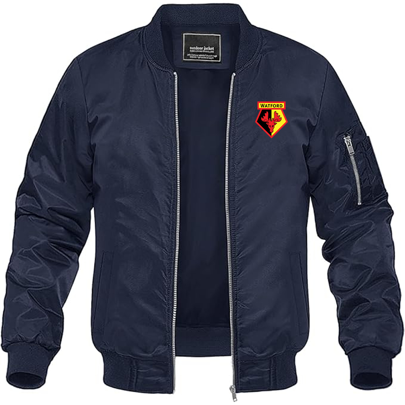 Men's Watford Soccer Lightweight Bomber Jacket - Navy