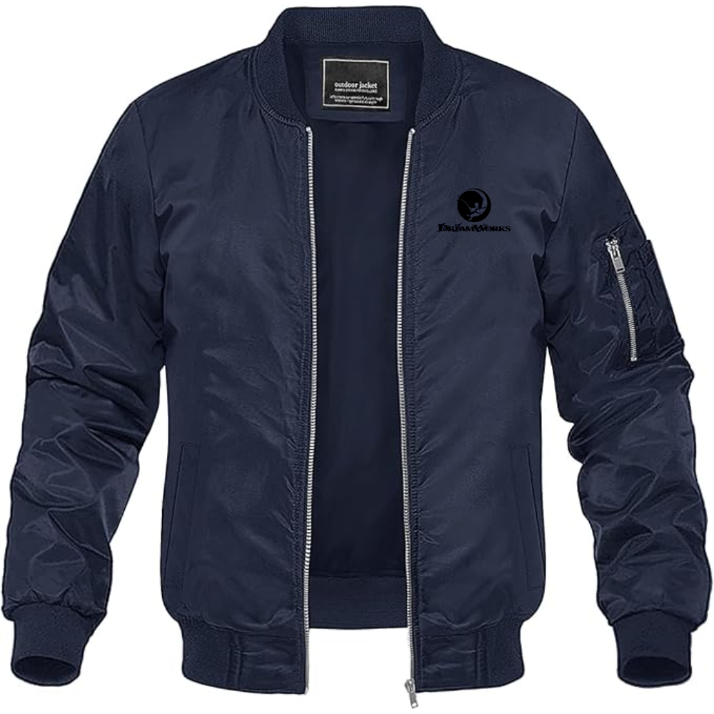Men's  Dreamworks  Lightweight Bomber Jacket Windbreaker Softshell Varsity Jacket Coat