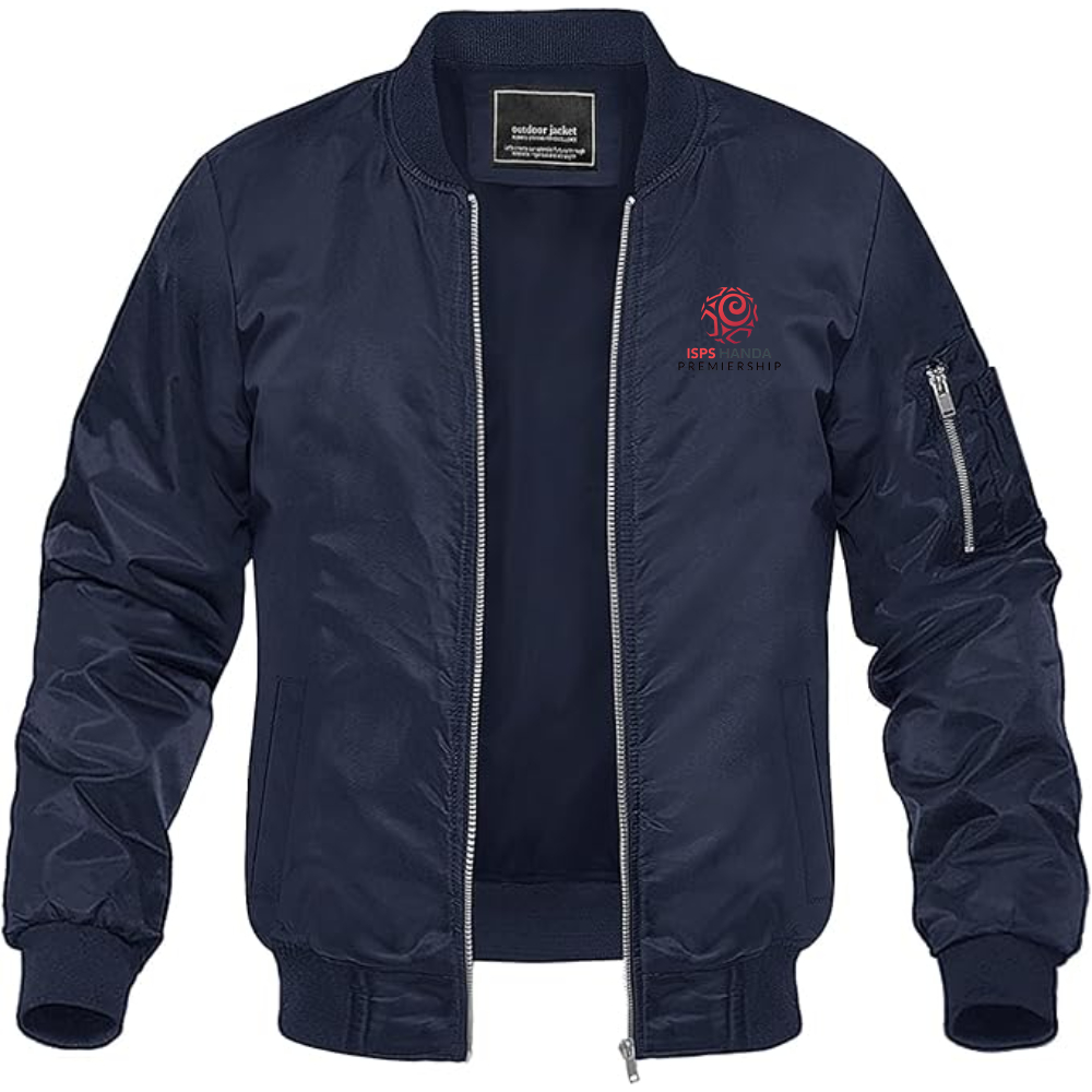Men's  ISPS Handa Premiership  Logo Lightweight Bomber Jacket Windbreaker Softshell Varsity Jacket Coat