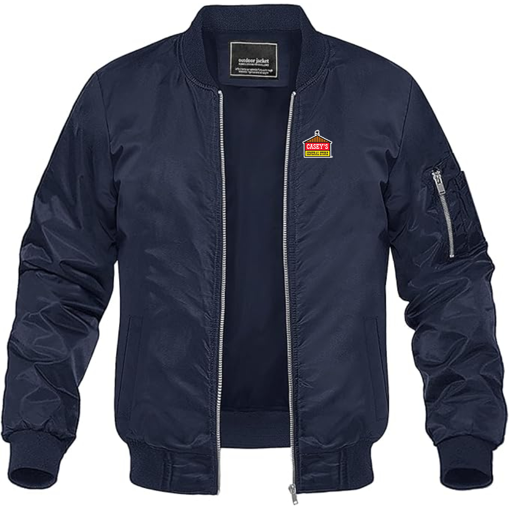 Men's Casey's General Store Lightweight Bomber Jacket Windbreaker Softshell Varsity Jacket Coat