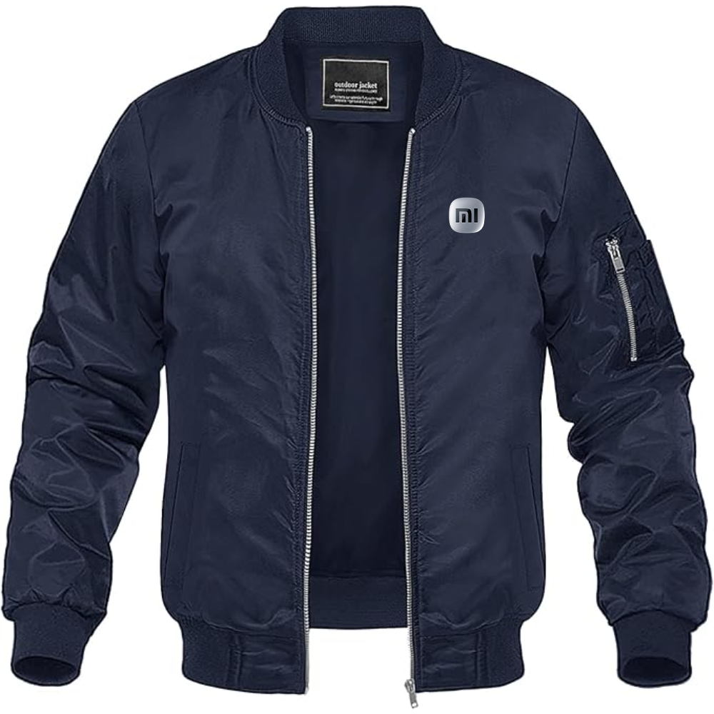 Men's Xiaomi SU7 Logo Lightweight Bomber Jacket Windbreaker Softshell Varsity Jacket Coat