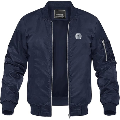 Men's Xiaomi SU7 Logo Lightweight Bomber Jacket Windbreaker Softshell Varsity Jacket Coat