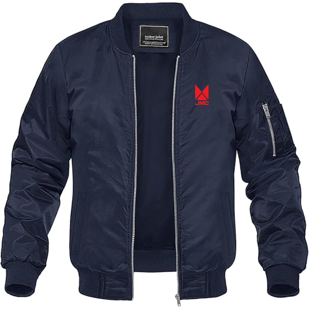 Men's Jiangling Motors Corporation Logo Lightweight Bomber Jacket Windbreaker Softshell Varsity Jacket Coat