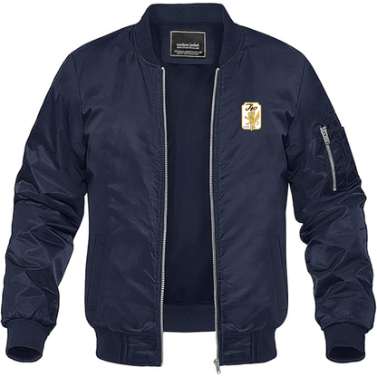 Men's Iso Logo Lightweight Bomber Jacket Windbreaker Softshell Varsity Jacket Coat