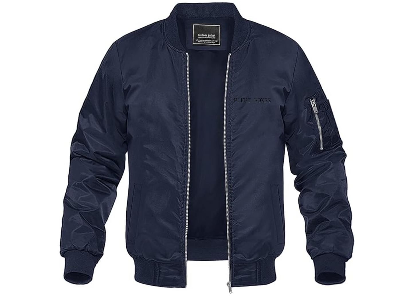 Men's Fleet Foxes Logo Lightweight Bomber Jacket Windbreaker Softshell Varsity Jacket Coat