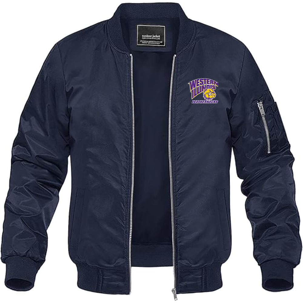 Men's Western Illinois Leathernecks Lightweight Bomber Jacket - Navy