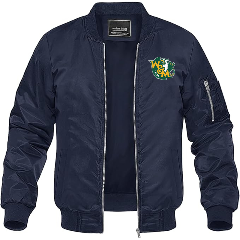 Men's William and Mary Tribe Lightweight Bomber Jacket - Navy