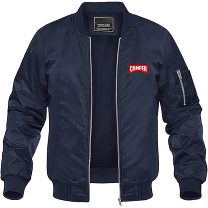 Men's Camper Logo Lightweight Bomber Jacket Windbreaker Softshell Varsity Jacket Coat