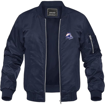 Men's Aguascalientes Rieleros Logo Lightweight Bomber Jacket Windbreaker Softshell Varsity Jacket Coat