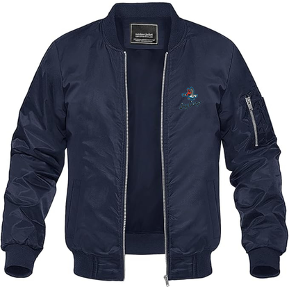 Men's Beloit Sky Carp Logo Lightweight Bomber Jacket Windbreaker Softshell Varsity Jacket Coat
