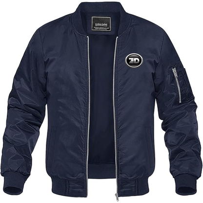 Men's Zhidou  Logo Lightweight Bomber Jacket Windbreaker Softshell Varsity Jacket Coat