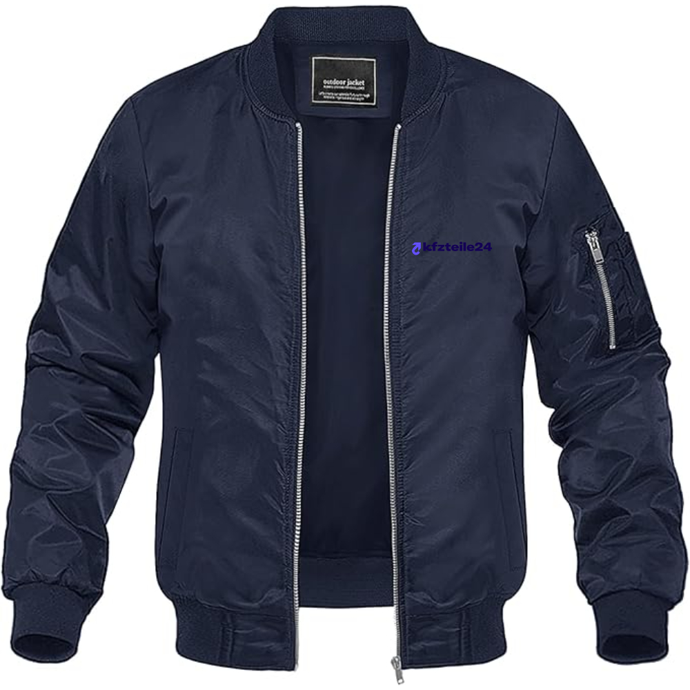 Men's kfzteile24 Logo Lightweight Bomber Jacket Windbreaker Softshell Varsity Jacket Coat