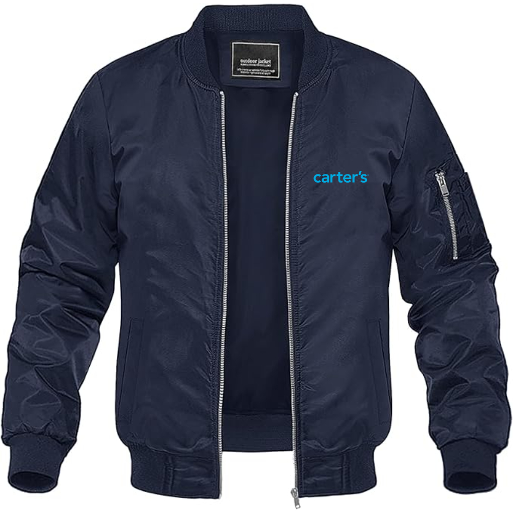 Men's Carters Logo Lightweight Bomber Jacket Windbreaker Softshell Varsity Jacket Coat