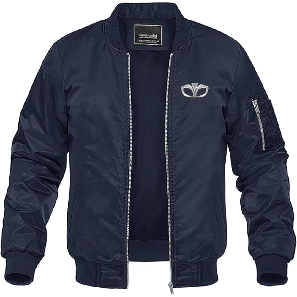 Men's Daewoo Logo Lightweight Bomber Jacket Windbreaker Softshell Varsity Jacket Coat