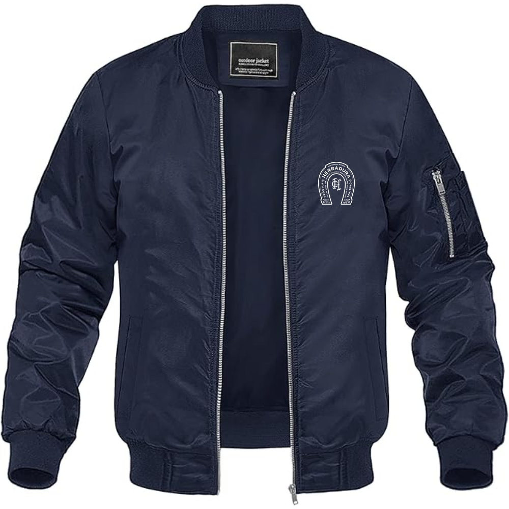 Men's Herradura Logo Lightweight Bomber Jacket Windbreaker Softshell Varsity Jacket Coat